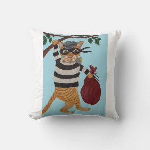 Cat Burglar Throw Pillow
