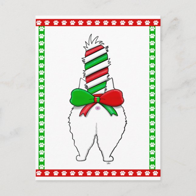 Cat Butt 2 Christmas Holiday Postcard (Front)