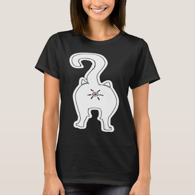 Cat Butt  Animal T-Shirt (Front)