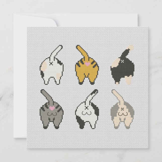 Cat butt card. Bottom's UP! Holiday Card (Front)