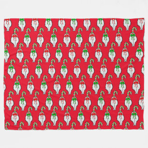 Cat Butt Christmas Fleece Blanket