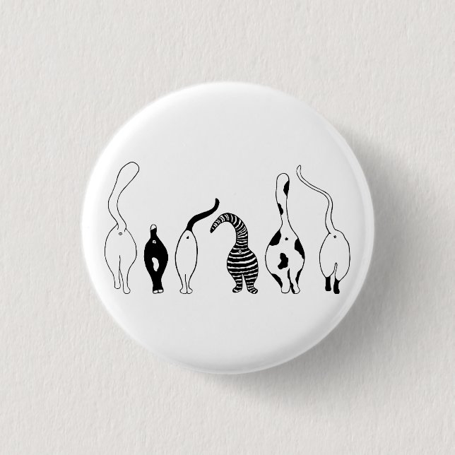 Cat Butts 3 Cm Round Badge (Front)