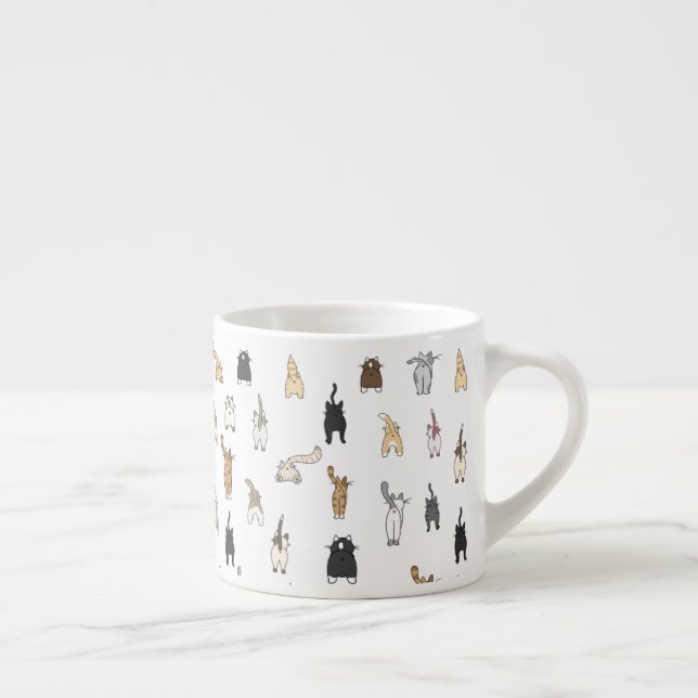 Cat Butts, Crazy Cat Lady, Kitten Butts, Funny Cat Espresso Cup (Right)