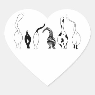 Cat Butts Heart Sticker