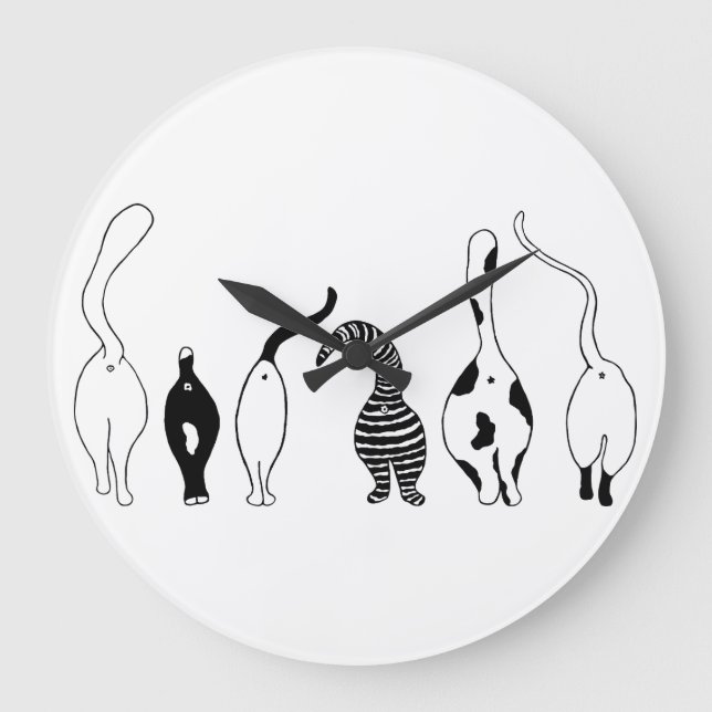 Cat Butts Large Clock (Front)