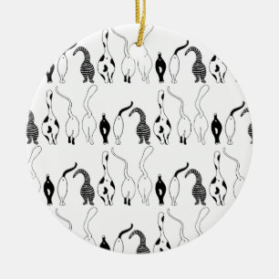Cat Butts Pattern Ceramic Tree Decoration