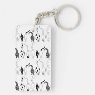 Cat Butts Pattern Key Ring
