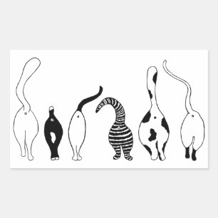 Cat Butts Rectangular Sticker