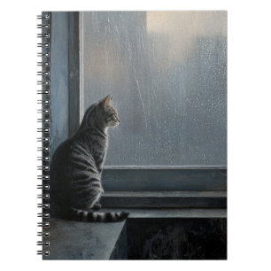 Cat by the Rainy Window Notebook