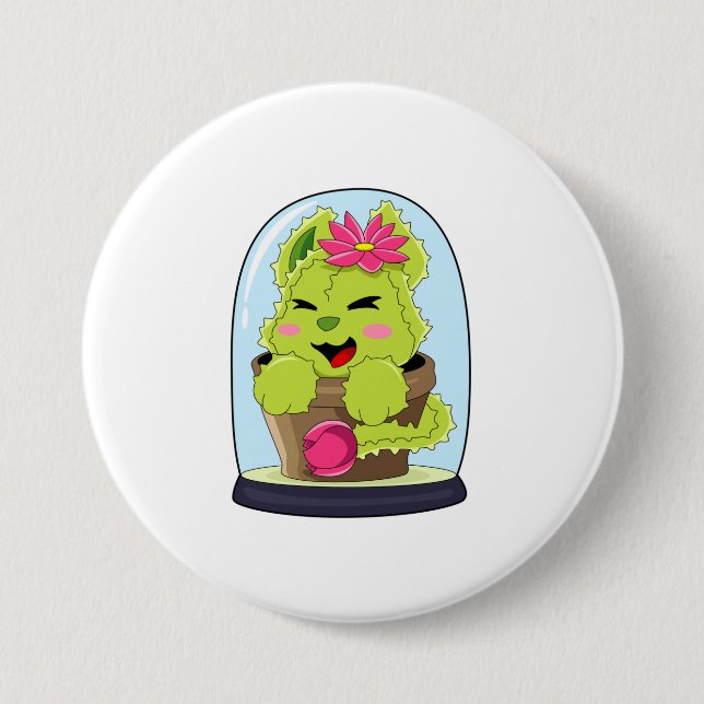 Cat Cactus 7.5 Cm Round Badge (Front)