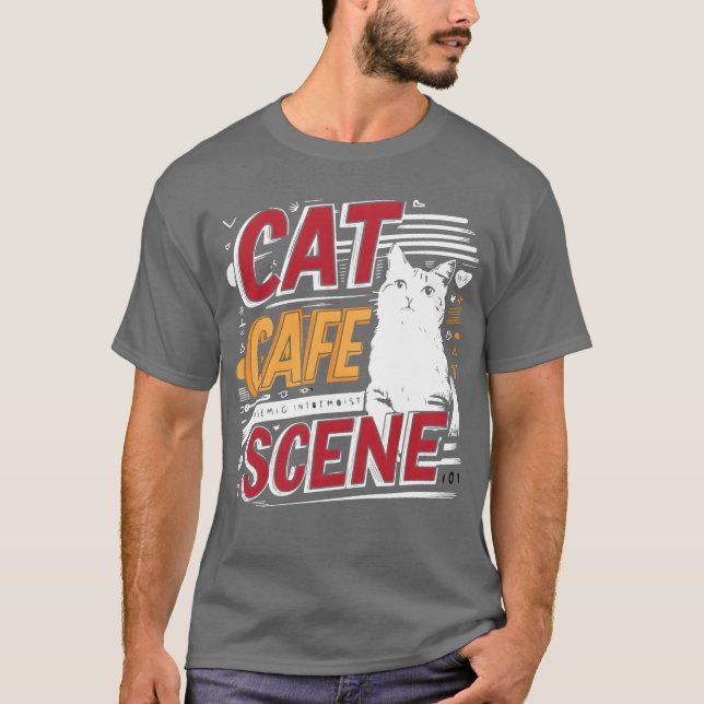 Cat Caf Scene friends T-Shirt (Front)