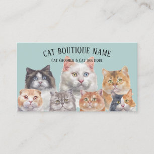 Cat Cafe Adoption Lounge Business Card