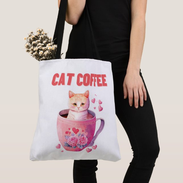 Cat Cafe Tote Bag (Close Up)