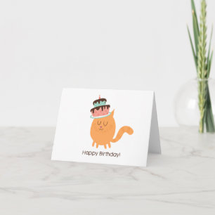 CAT CAKE BIRTHDAY CARD