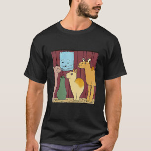 Cat Camel & Llama Cute Image Rare Vintage Colourfu T-Shirt