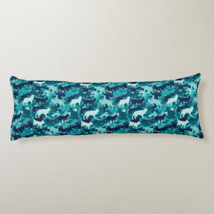 Cat Camouflage Botanical Apartment Decor Hawaiian Body Cushion