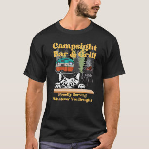 Cat Campsite Grill Sarcastic Camping Family T-Shirt