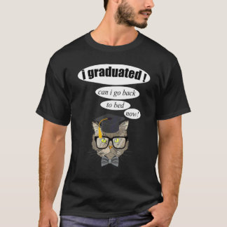 Cat Can I Go Back To Bed Fuuny Graduation Tee