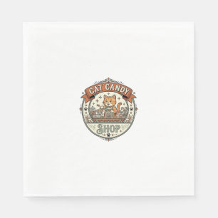 Cat Candy Shop Cat Candy Shop Cat Vintage Vector A Napkin