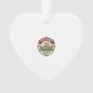 Cat Candy Shop Cat Candy Shop Cat Vintage Vector A Ornament