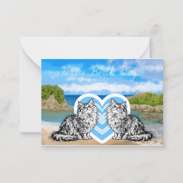 Cat card for mum. (Front)