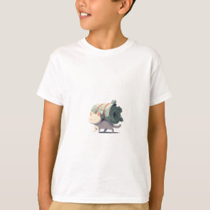 Cat Carrying Bedroll Adventure Kids T-Shirt