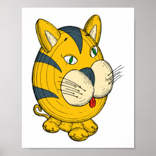 Cat cartoon clipart, toy illustration poster