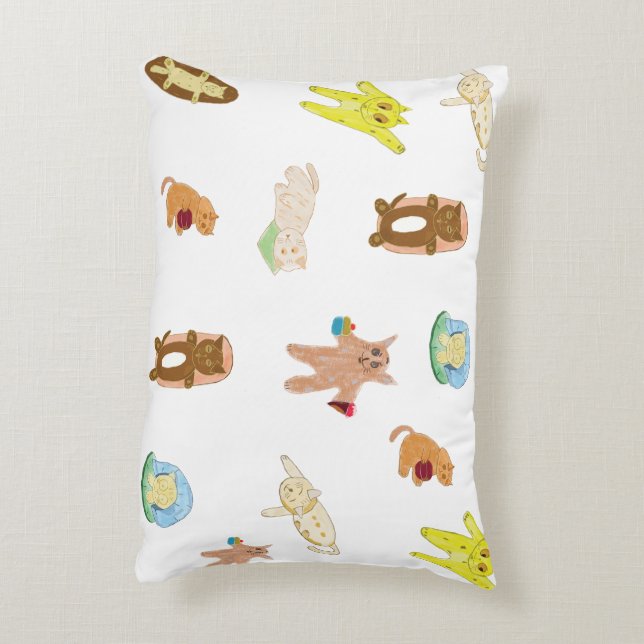 cat cartoon pillow (Back(Vertical))