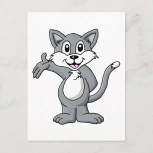 Cat Cartoon Postcard