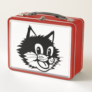 CAT CARTOON RETRO METAL LUNCHBOX