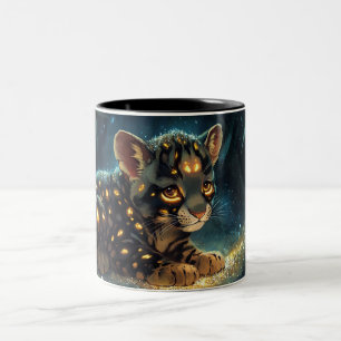 cat Cartoon Style vibrant Cute Colorfull Two-Tone Coffee Mug