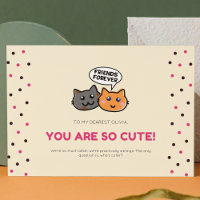 Cat Cartoon with Pink and Dark Red Polka Dot