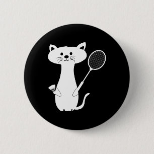 Cat Cat Badminton Shuttle For Men Women Kids  6 Cm Round Badge