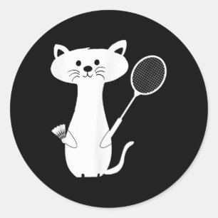 Cat Cat Badminton Shuttle For Men Women Kids Classic Round Sticker