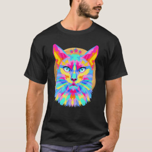 Cat Cat For Women Men & Kids Colourful Kitty Art T-Shirt