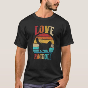 Cat  Cat Moms Kitten Daddy Retro Love Ragdoll Prem T-Shirt