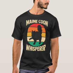Cat Cat Mum Dad Fur Parent Maine Coon Whisperer T-Shirt