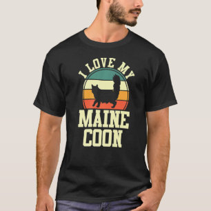 Cat  Cat Mum Kitten Dad I Love My Maine Coon Cat T-Shirt