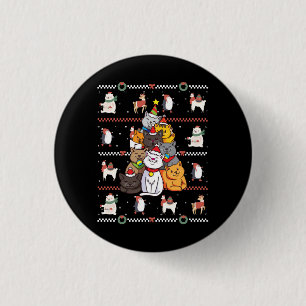 Cat - Cat Tree Christmas 3 Cm Round Badge