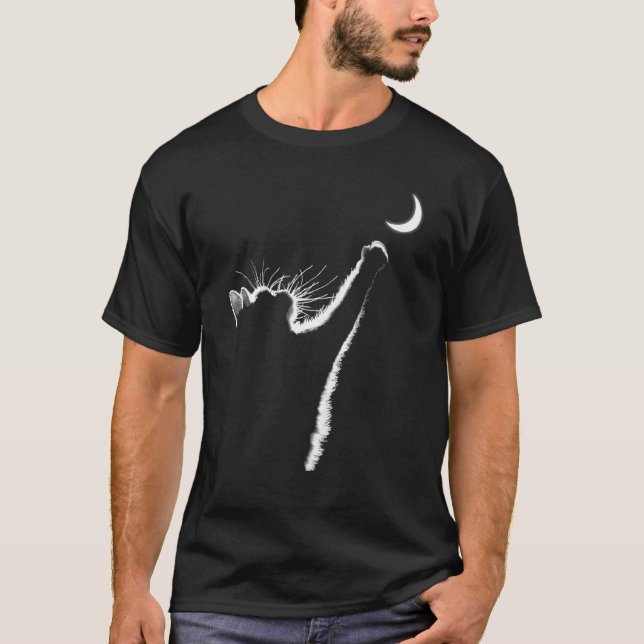 Cat Cat With Moon T-Shirt (Front)
