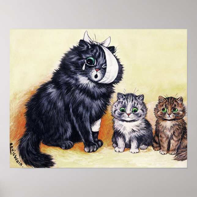 Cat Catastrophe, Louis Wain Poster (Front)