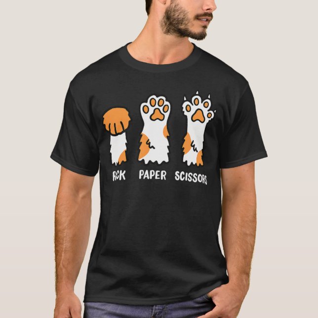 Cat Cats Cat Lover Cat Owner Rock Paper Scissors F T-Shirt (Front)