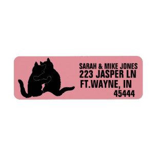 CAT CATS IN LOVE RETURN ADDRESS LABELS