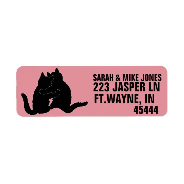 CAT CATS IN LOVE RETURN ADDRESS LABELS (Front)