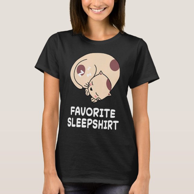 Cat Cats Nap Sleeping Sleep Pajama Pyjamas Nightgo T-Shirt (Front)