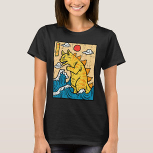 Cat Catzilla Funny Japanese Wave Art Men Women Kid T-Shirt