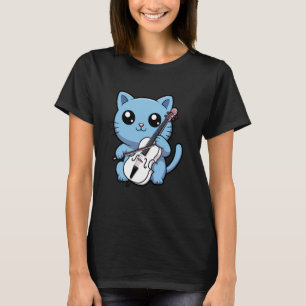 Cat Cellist Playing Cello Kitten Cat Musicians T-Shirt