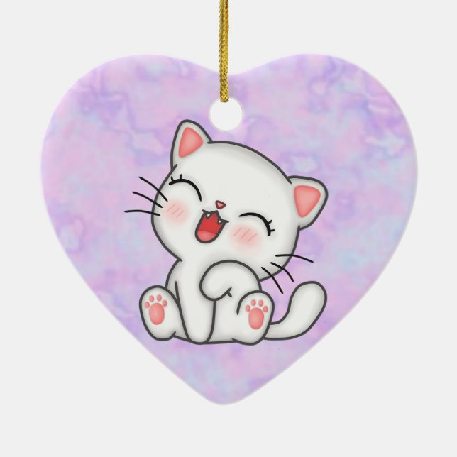 Cat Ceramic Tree Decoration (Back)