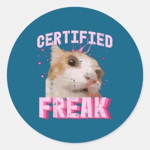 Cat Certified Freak Funny Saying Kitten Women Girl Classic Round Sticker