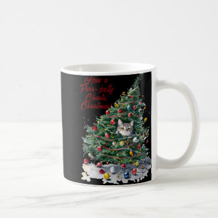 Cat Chaos Christmas Tree Design Watercolor T Shirt Coffee Mug